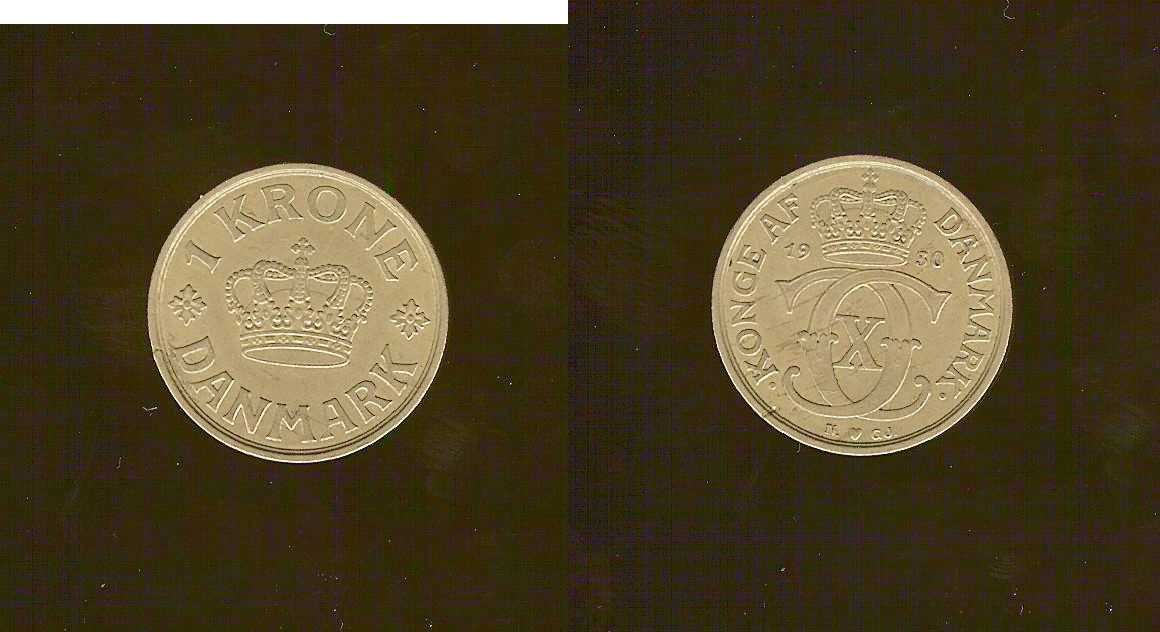 Denmark 1 krone 1930 GJ gVF